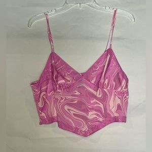 70's style pink crop top